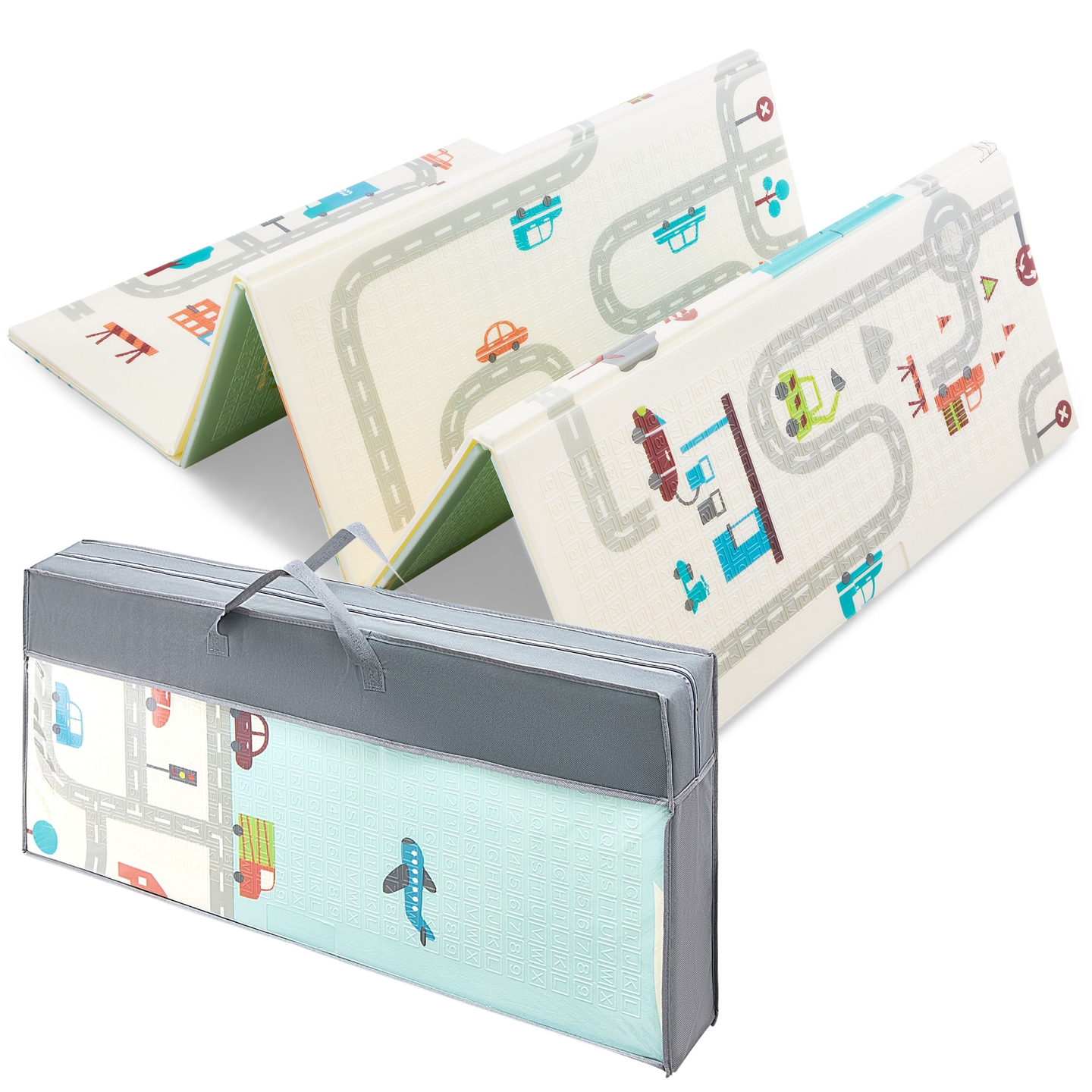 Divpusējs putuplasta paklājs XXL - salokāms 1 CM (kalnu un ceļu)