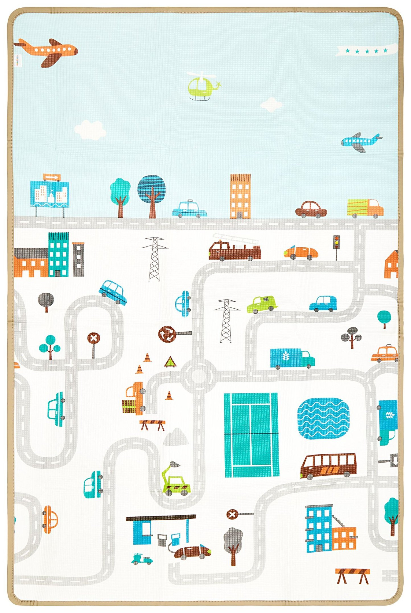 Abpusējs putuplasta paklājs - pasaku zeme / ziemas pilsēta