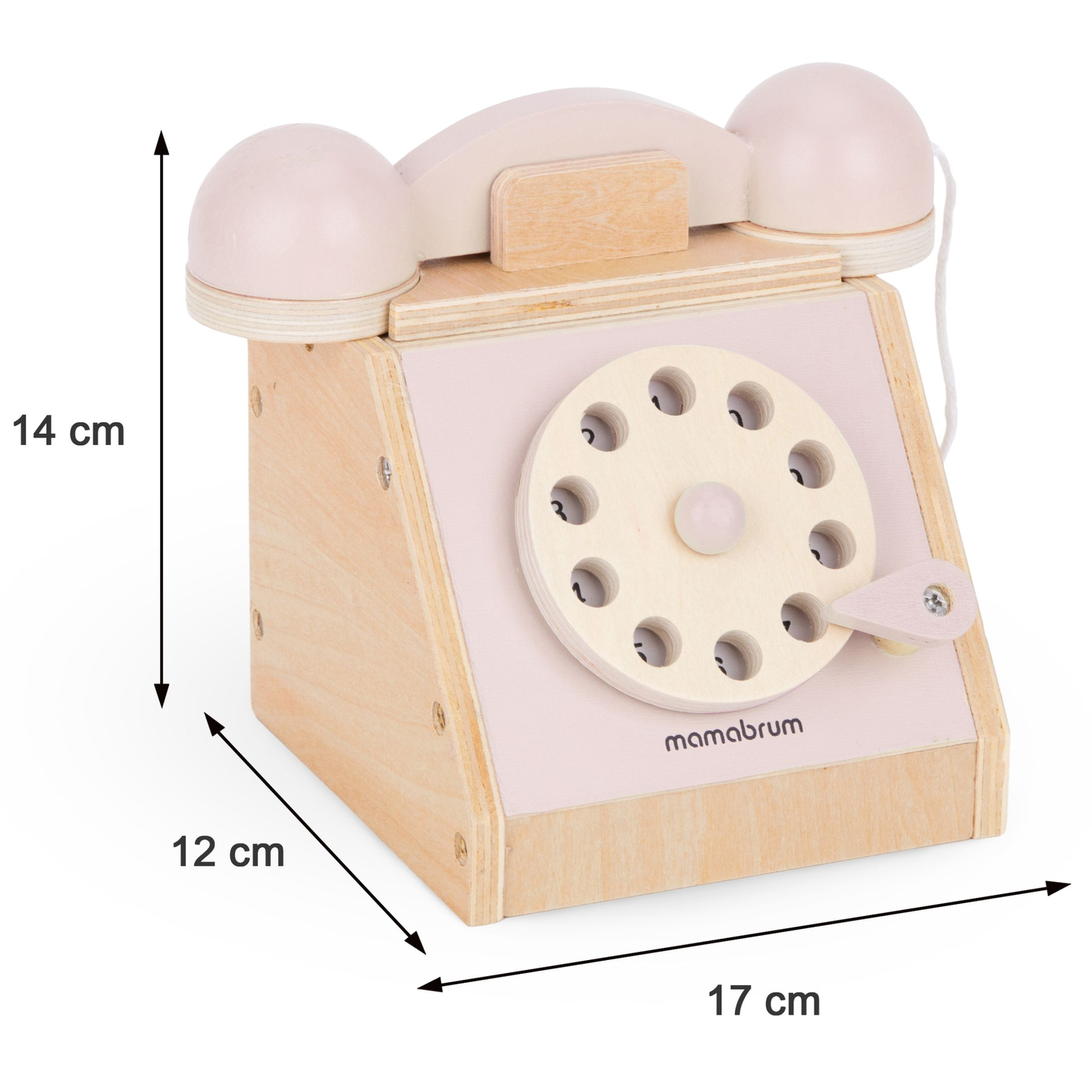 Retro koka telefons - pasteļrozā krāsā