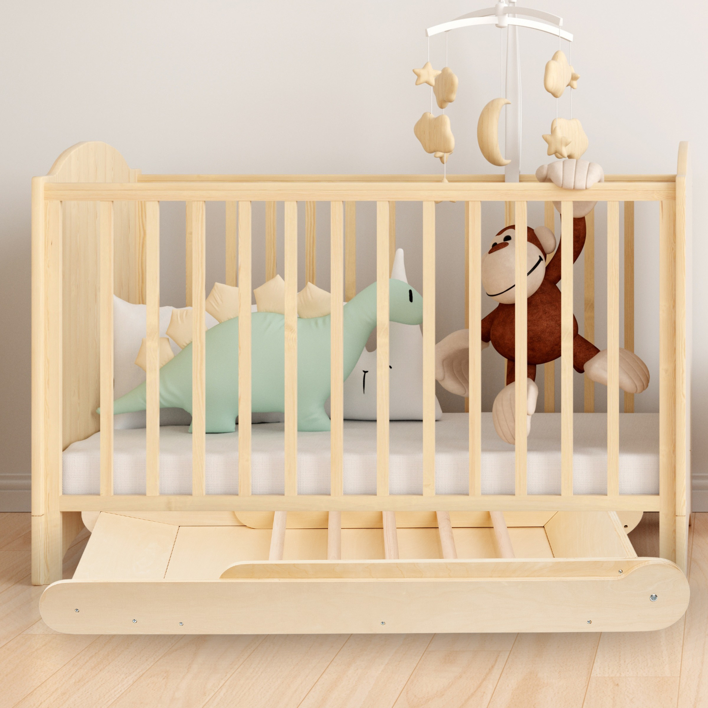 Koka slidkalniņš ar kāpnēm bērniem