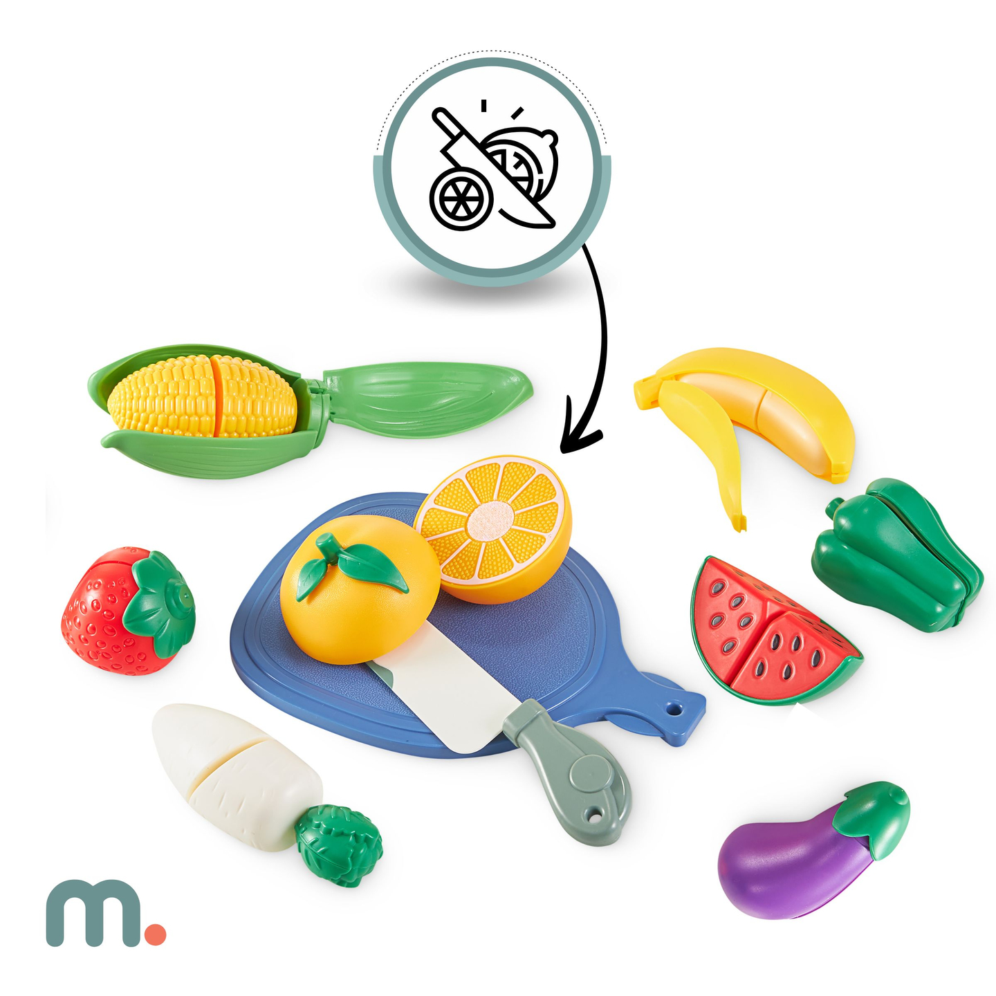 XXXXL liela koka interaktīvā virtuve ar LED apgaismojumu, veļas mašīnu, mikroviļņu krāsns kafijas automātu un augļu un dārzeņu komplektu - 50 elementi