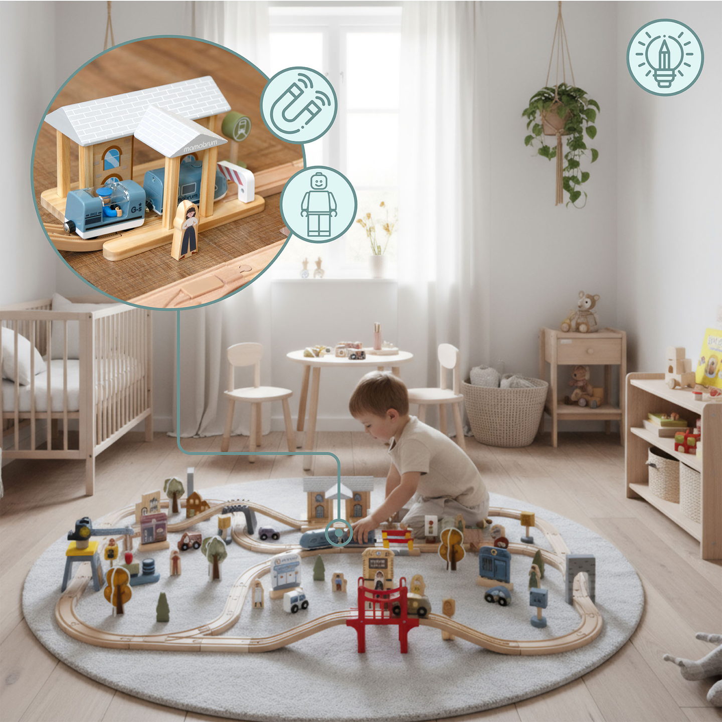 Koka pilsētas dzelzceļš ar elektrovilcienu - pārvietojamu celtni, kuģi, tiltiem