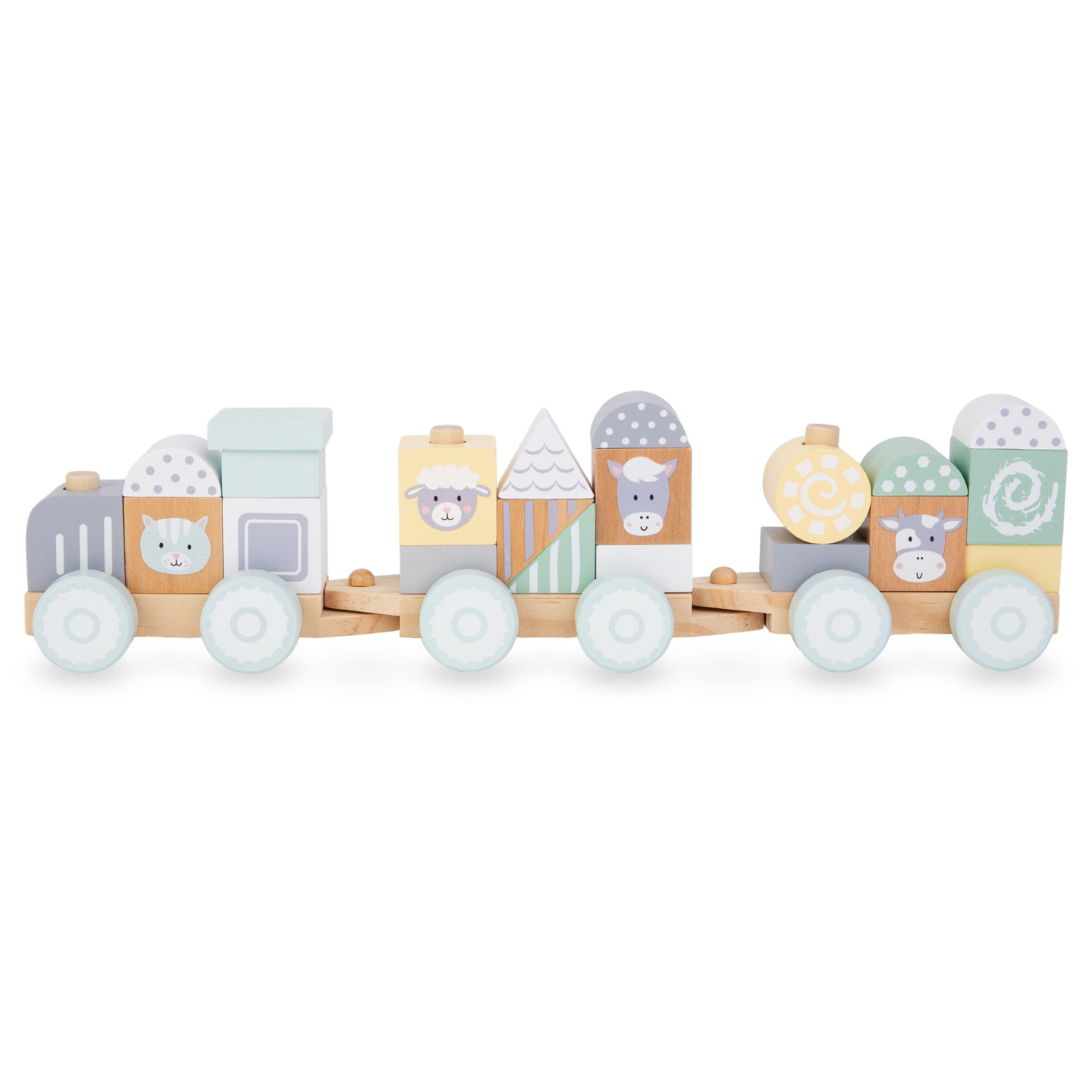 Koka vilciens ar blokiem zēnam - Ferma