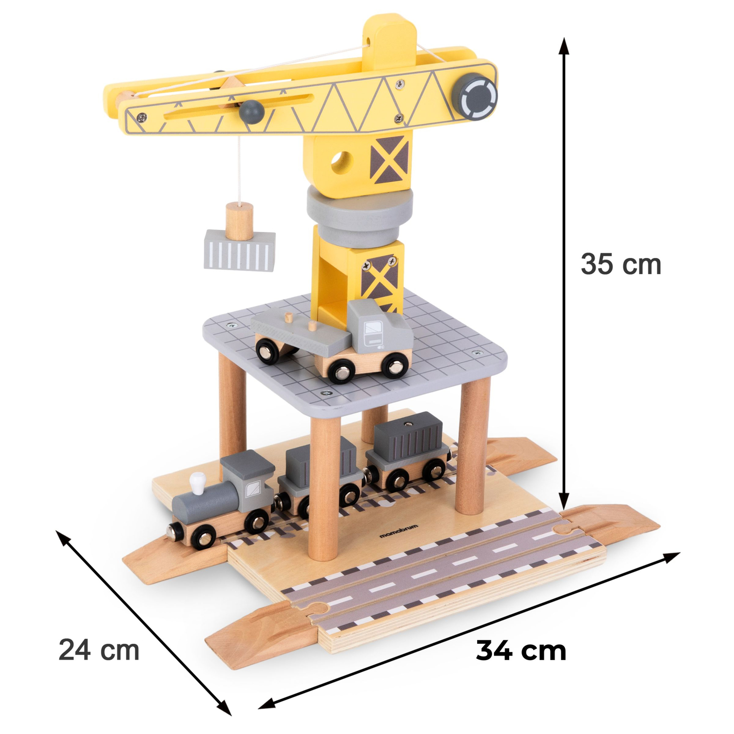Mobilais ostas celtnis ar magnētisko vinču un piederumiem - koka komplekts