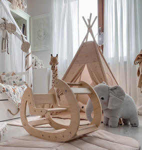 Montessori koka šūpuļkrēsls - dabīgā koka - no 12 mēnešiem.