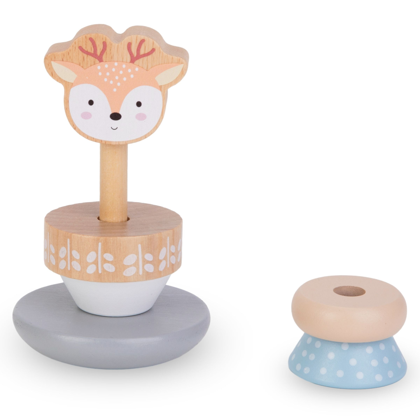 Koka rotaļlietu komplekts - krāsains pārīšu komplekts, piramīda "Brieži", šķirotājs "Pingvīns