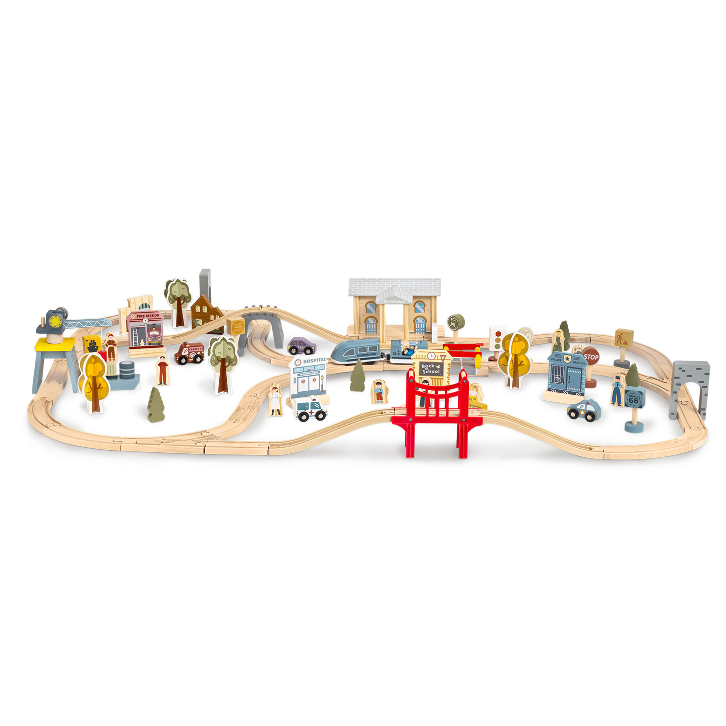 Koka pilsētas dzelzceļš ar elektrovilcienu - pārvietojamu celtni, kuģi, tiltiem