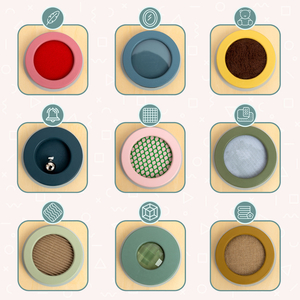 Koka Montessori sensoriskā tāfele – 9 tekstūras taustes maņas atklāšanai un attīstīšanai