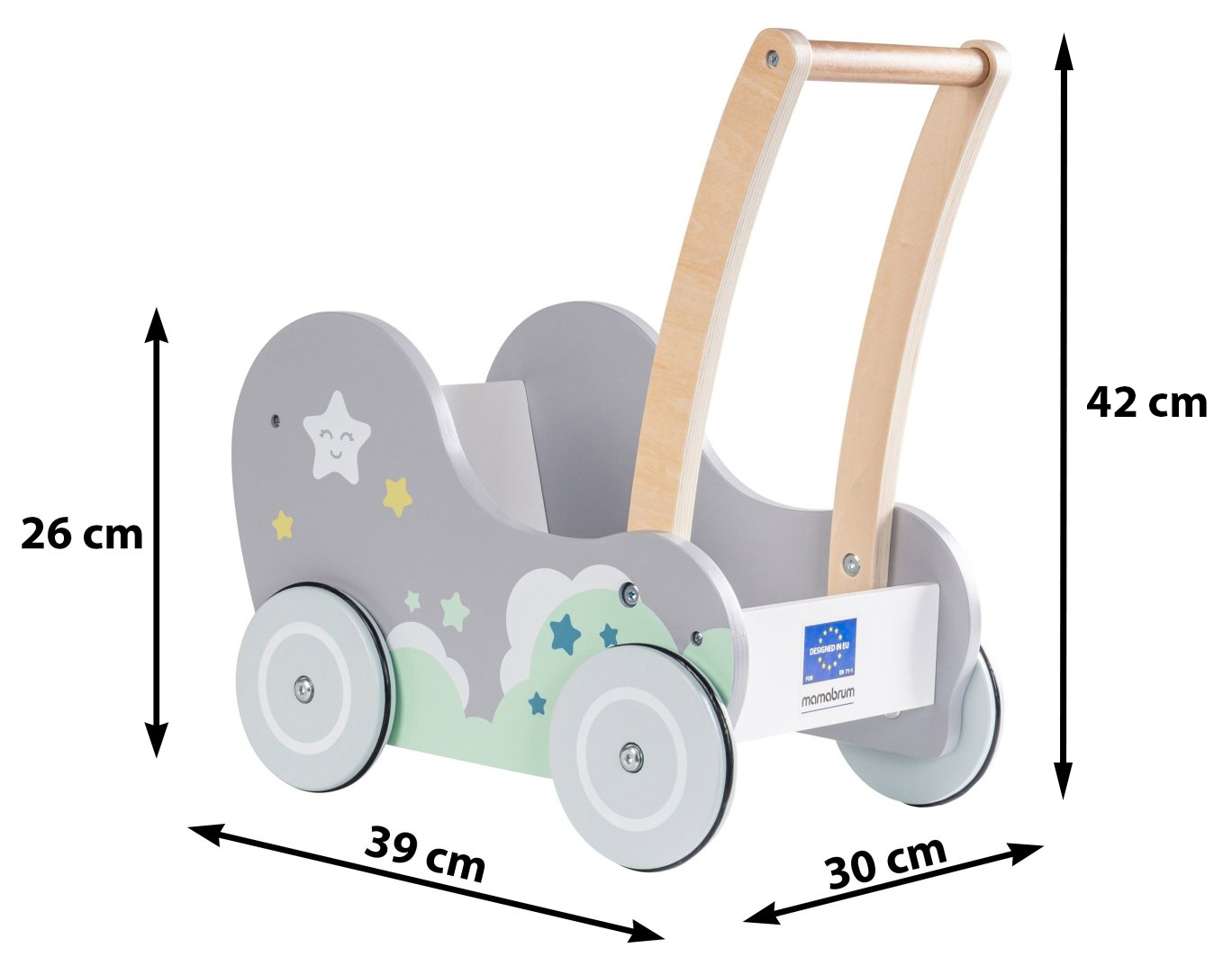 Koka bērnu ratiņu staigulītis