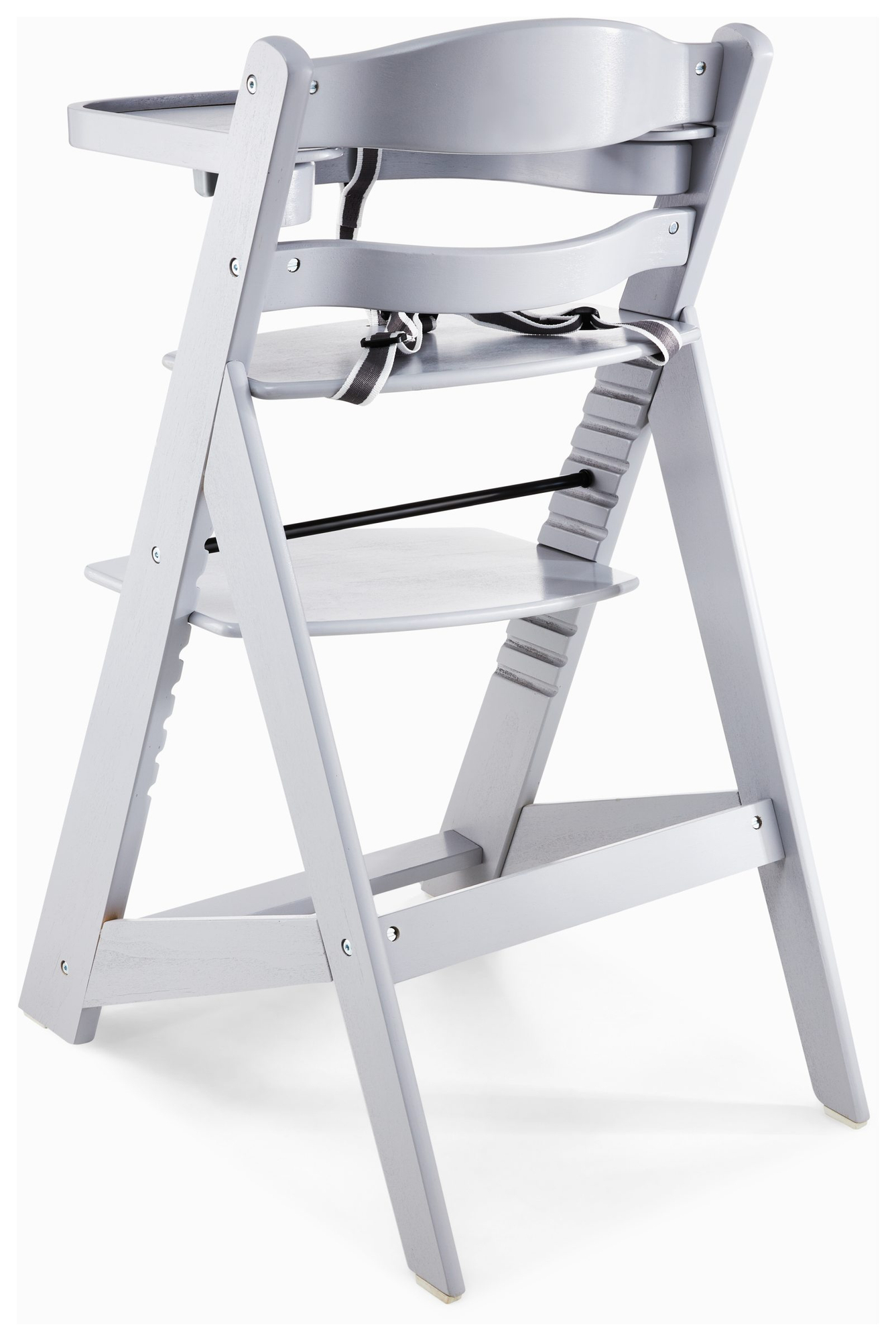 Koka barošanas krēsls Moby-System WOODY - pelēka krāsa