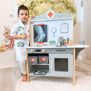 Koka ārsta kabineta slimnīca XXL - ārsta komplekts ar piederumiem