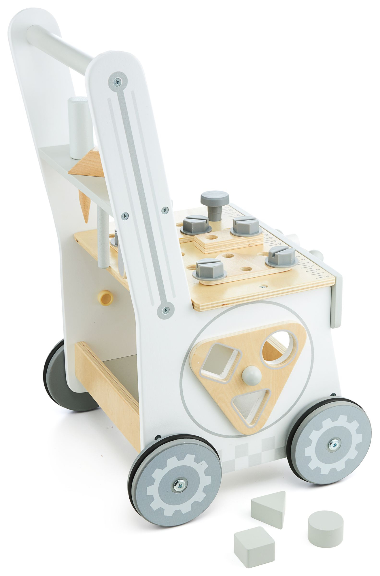 Koka stūmējs, stūmējs + darbnīca 3-in-1 - 47 elementi