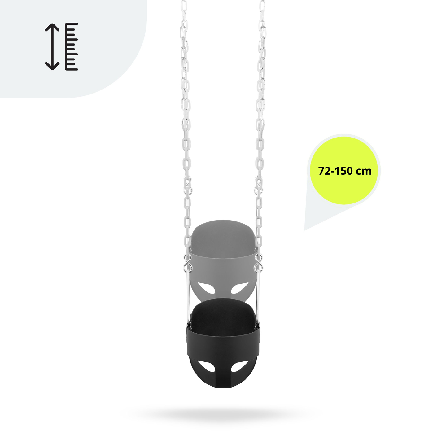 Bērniem paredzētās ķēdes šūpoles HyperMotion ar augstu atzveltni