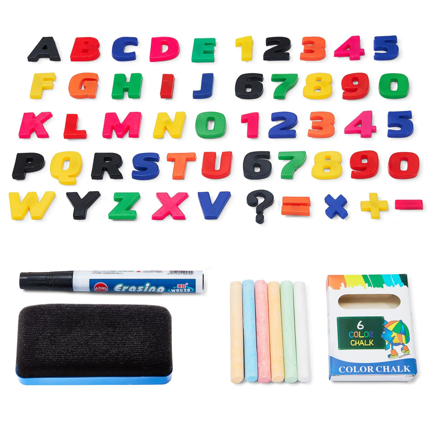 Liela izglītojoša divpusēja tāfele: magnētiskā un krīta tāfele - sausā izdzēšamā tāfele, koka