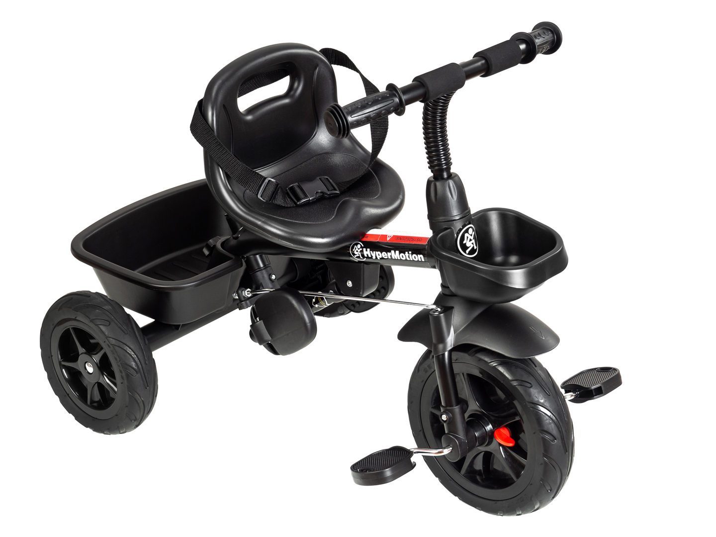 HyperMotion TOBI VECTOR trīsritenis - mūžīgie piepūšamie riteņi + stūres stienis. Krāsa: melna.