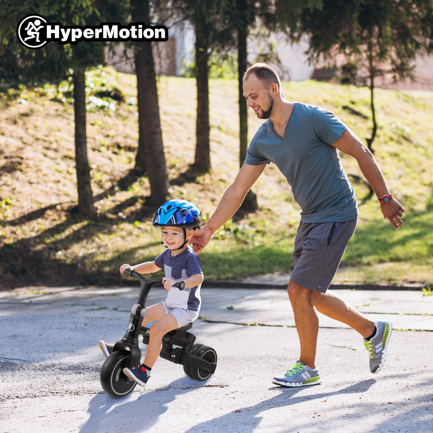 8in1 daudzfunkcionāls trīsritenis TOBI FOREST - pelēks