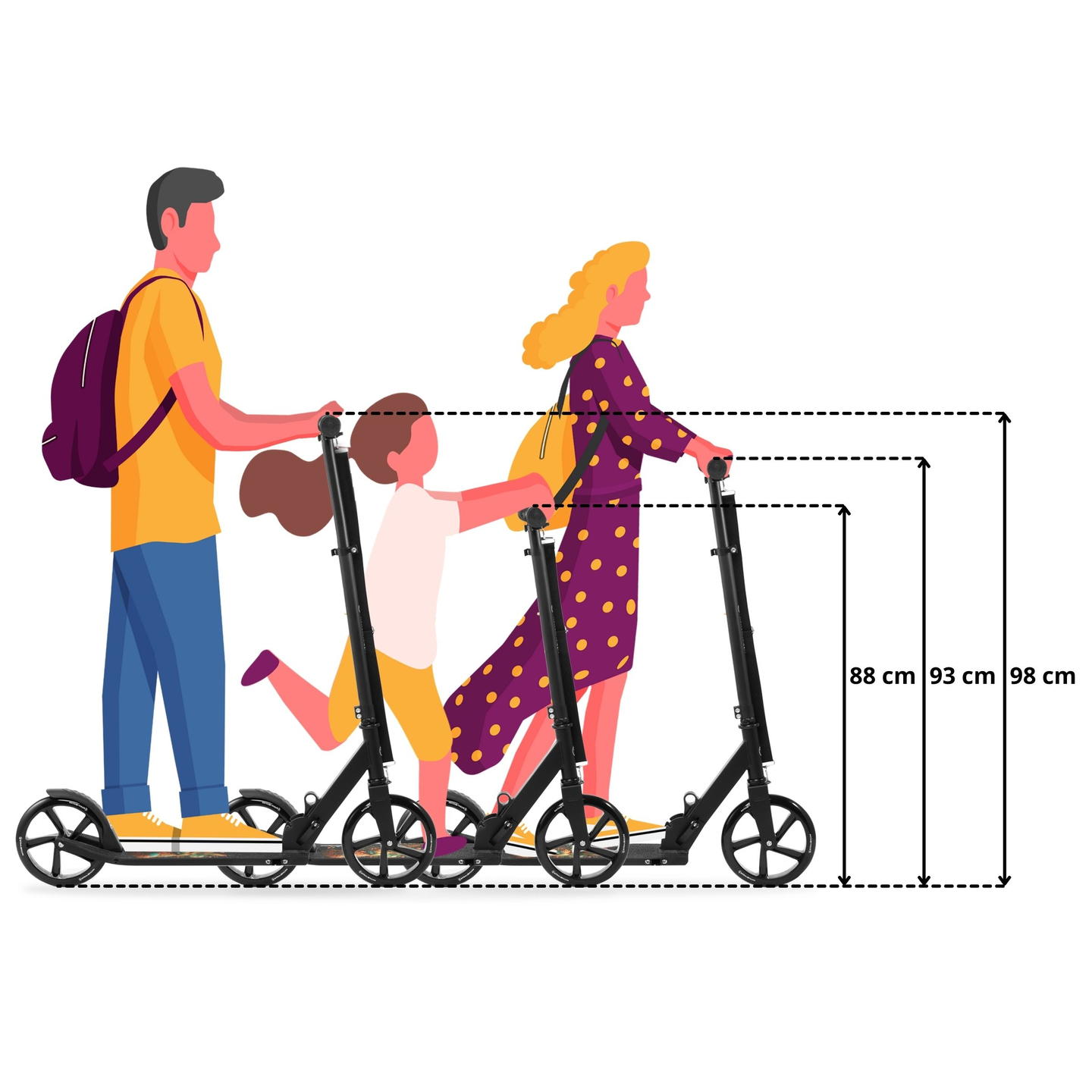 Divu riteņu pilsētas skrejritenis VIBE Black HyperMotion - 100kg