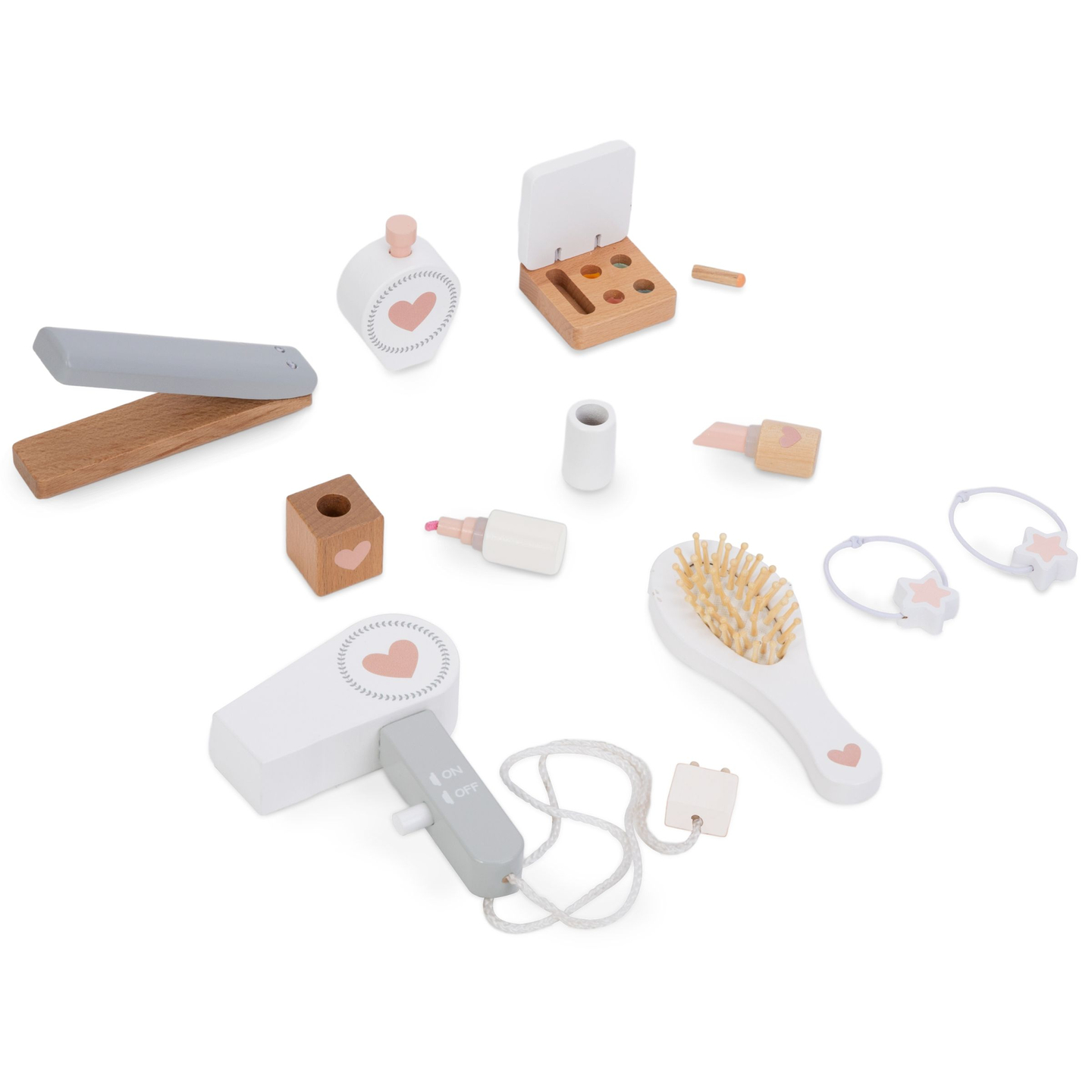 Koka tualetes galdiņš ar tabureti un piederumiem