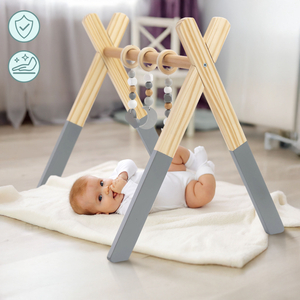 Baby Gym koka mācību stends - pelēka krāsa
