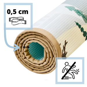 Abpusējs putuplasta paklājs - pasaku zeme / ziemas pilsēta