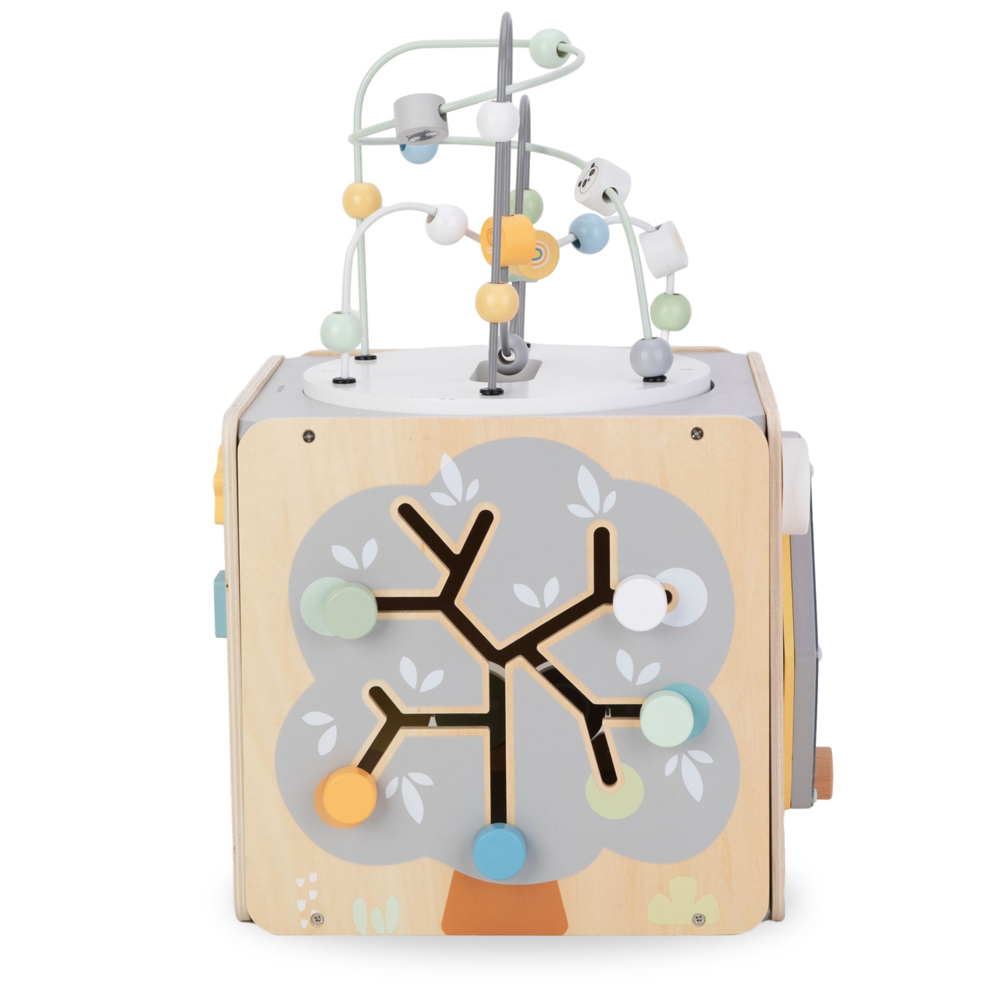 Liels koka aktivitāšu kubs ar cilpu - Montessori