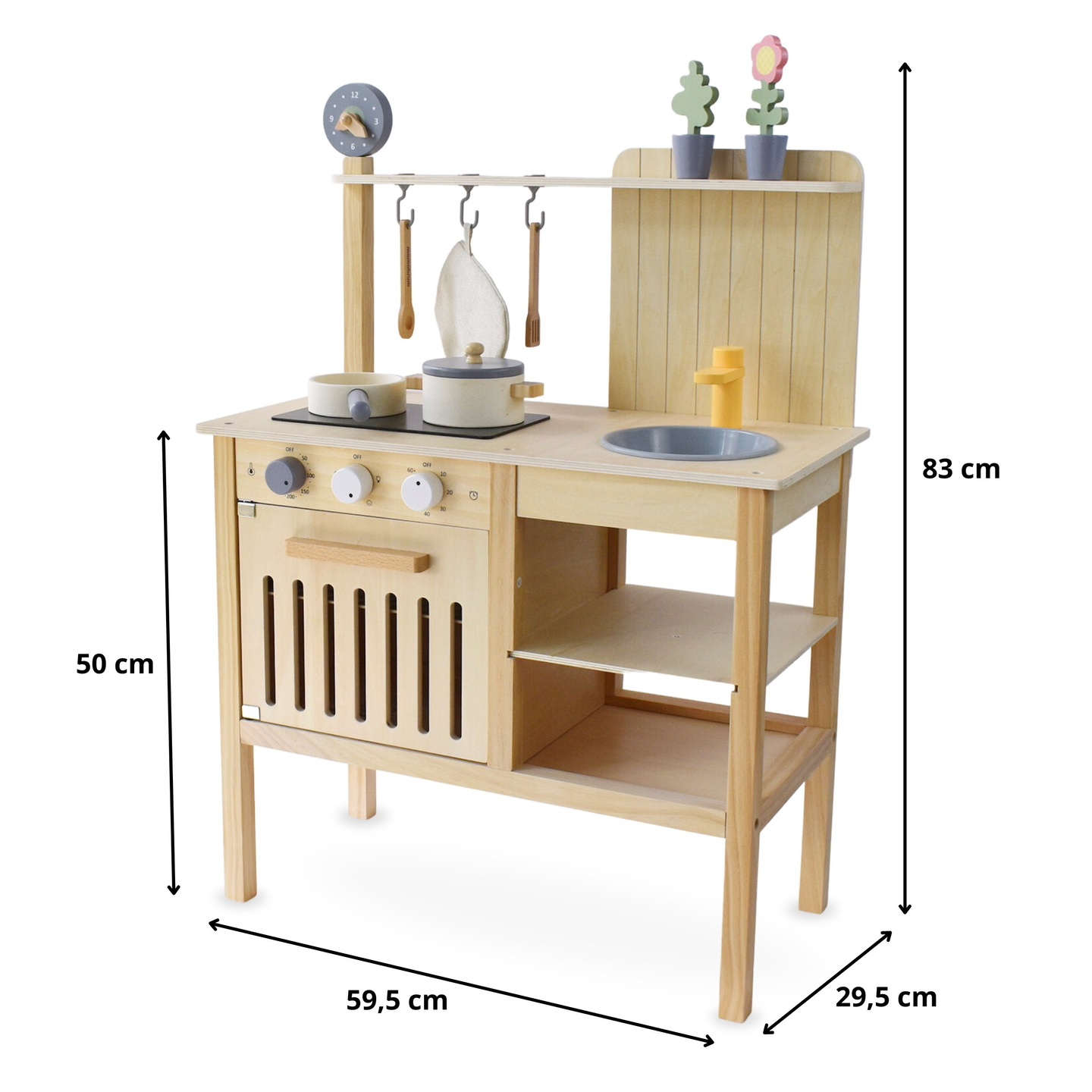 Koka dārza virtuve ar piederumiem - dabisks boho