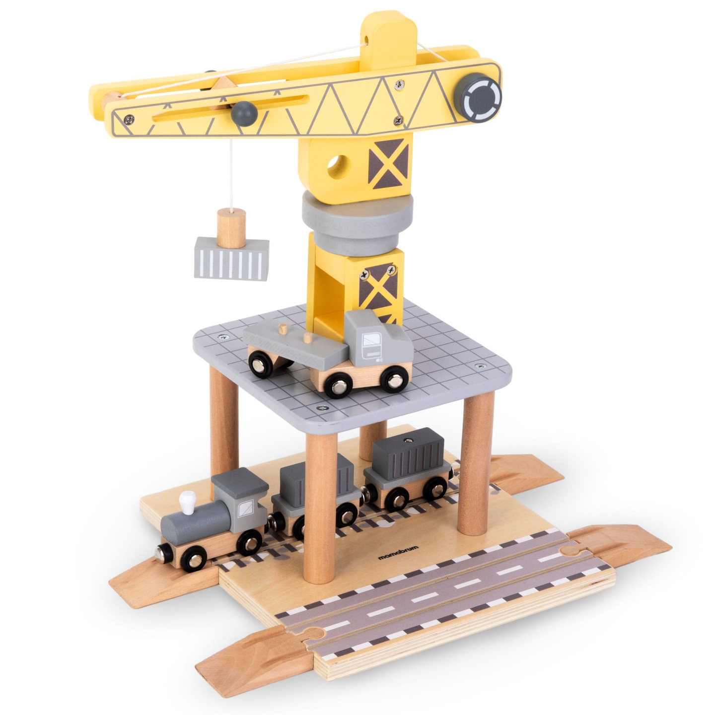 Mobilais ostas celtnis ar magnētisko vinču un piederumiem - koka komplekts