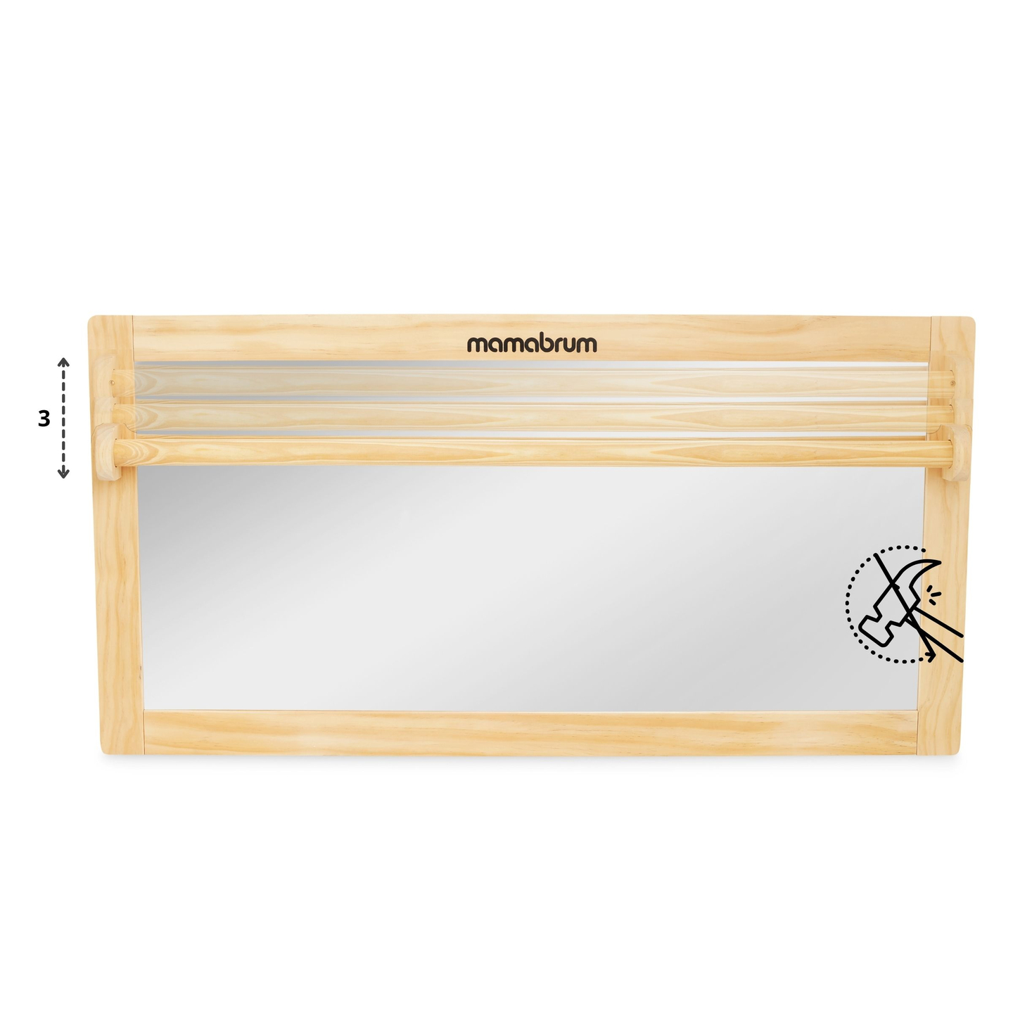 Bērnu spogulis ar regulējamu rokturi - Montessori