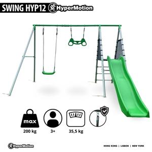 XXL dārza rotaļu laukums bērniem ar šūpolēm, vingrošanas trapeci un slidkalniņu