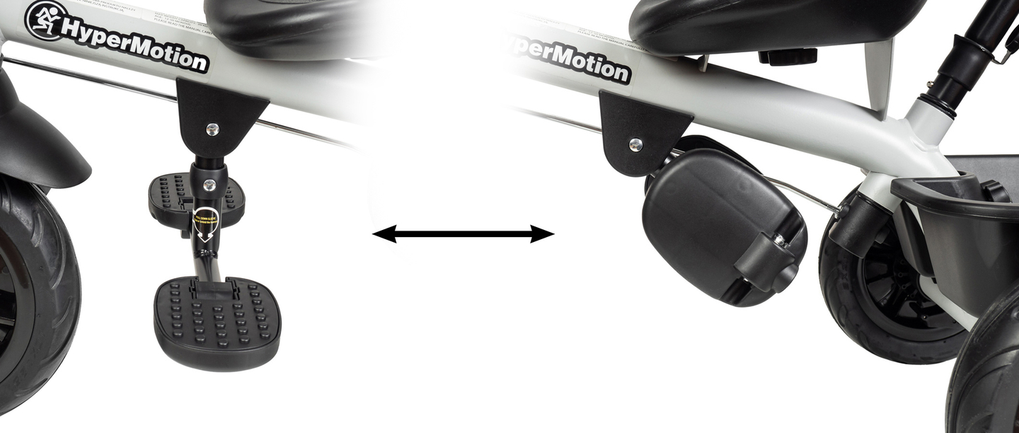 HyperMotion TOBI VECTOR trīsritenis - mūžīgie piepūšamie riteņi + stūres stienis. Krāsa: gaiši pelēka.