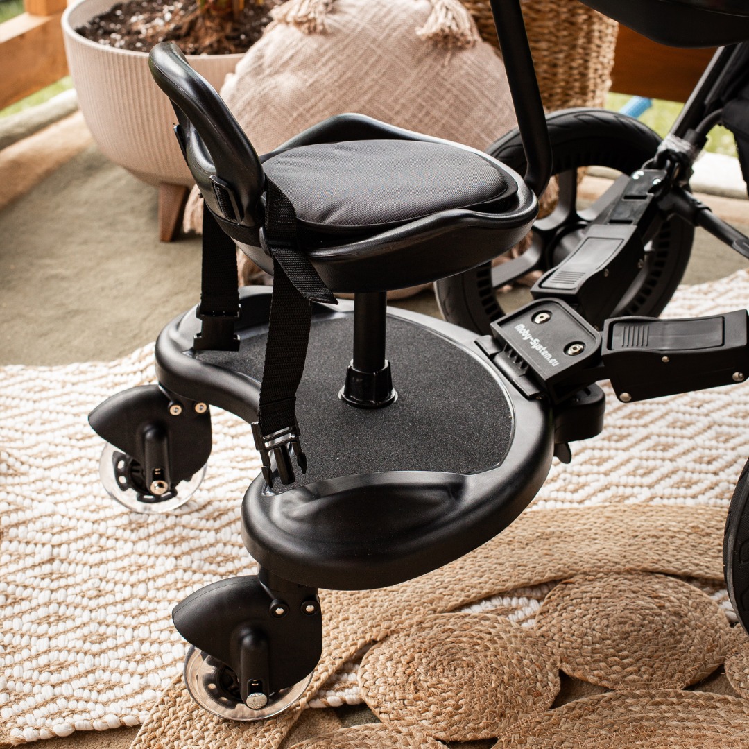 MR BUGGY ratiņkrēsla pagarinājums ar sēdekli - LED riteņi