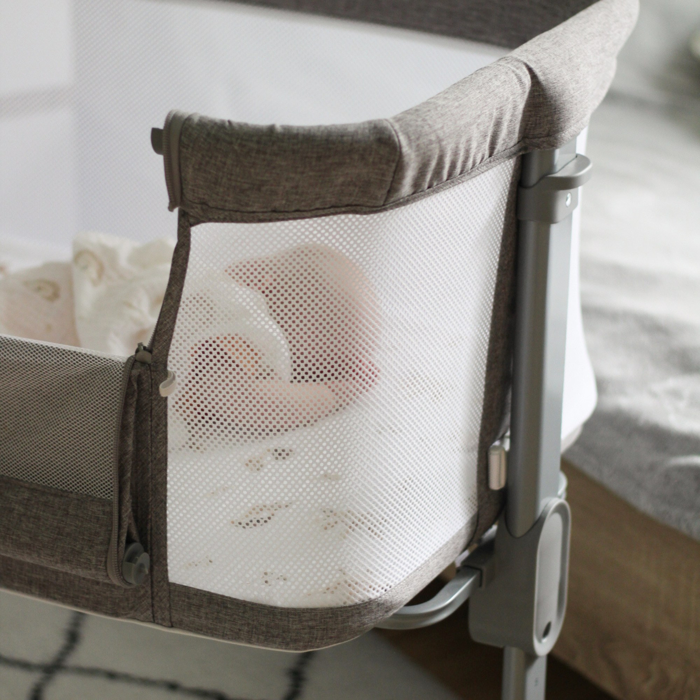 Pagarināmā gultiņa Moby-Sistēma LUNA 3in1 - pelēka