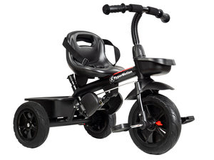 HyperMotion TOBI VECTOR trīsritenis - mūžīgie piepūšamie riteņi + stūres stienis. Krāsa: melna.