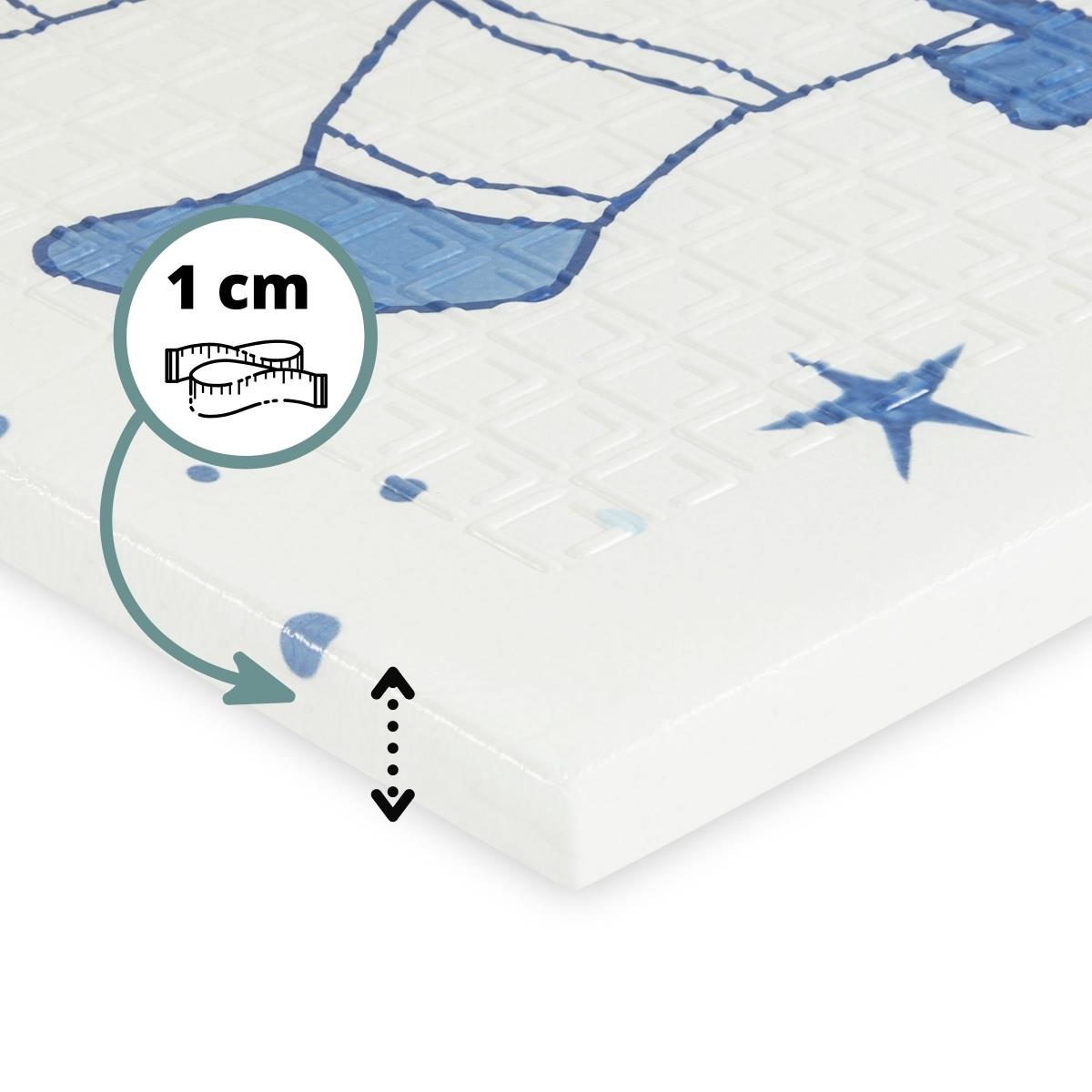 Abpusēji salokāms putuplasta paklājs 180 x 120 x 1cm - Kosmoss/Geometriskie trīsstūri