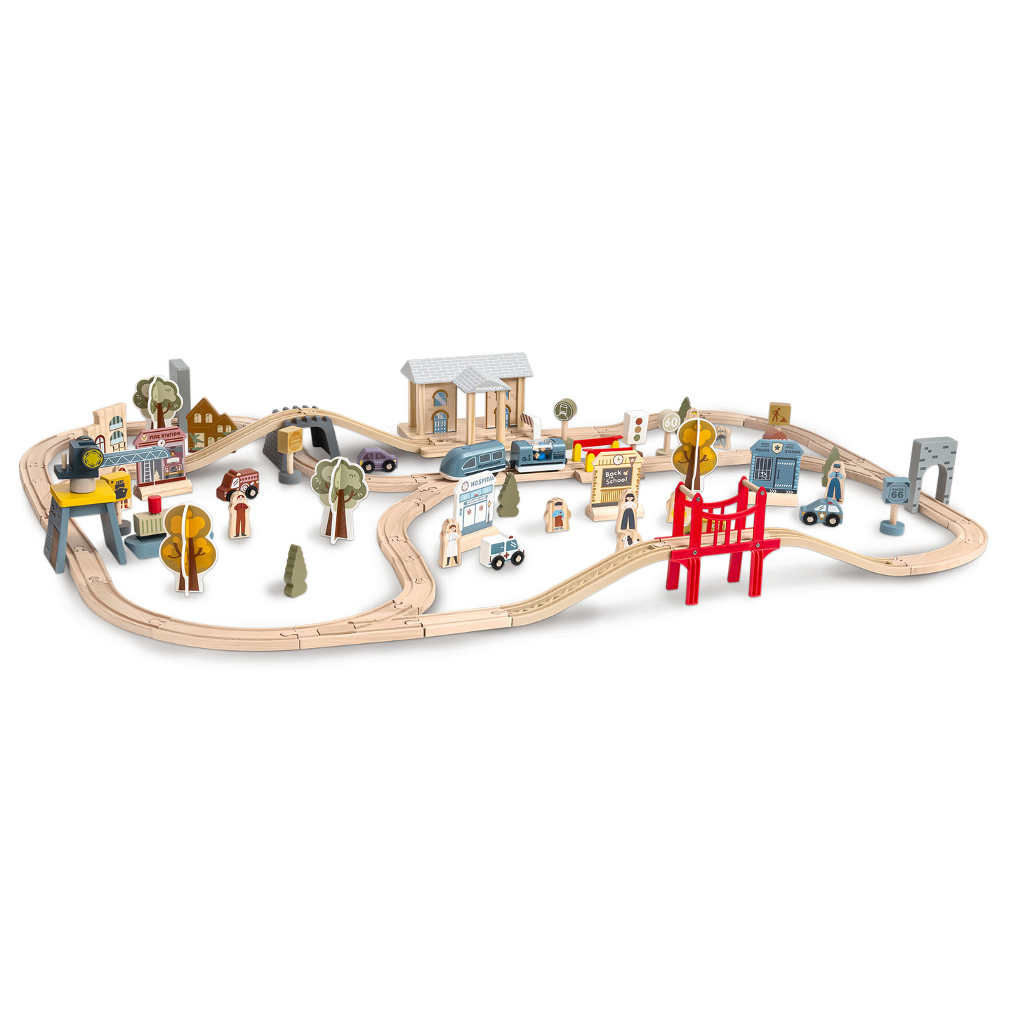 Koka pilsētas dzelzceļš ar elektrovilcienu - pārvietojamu celtni, kuģi, tiltiem