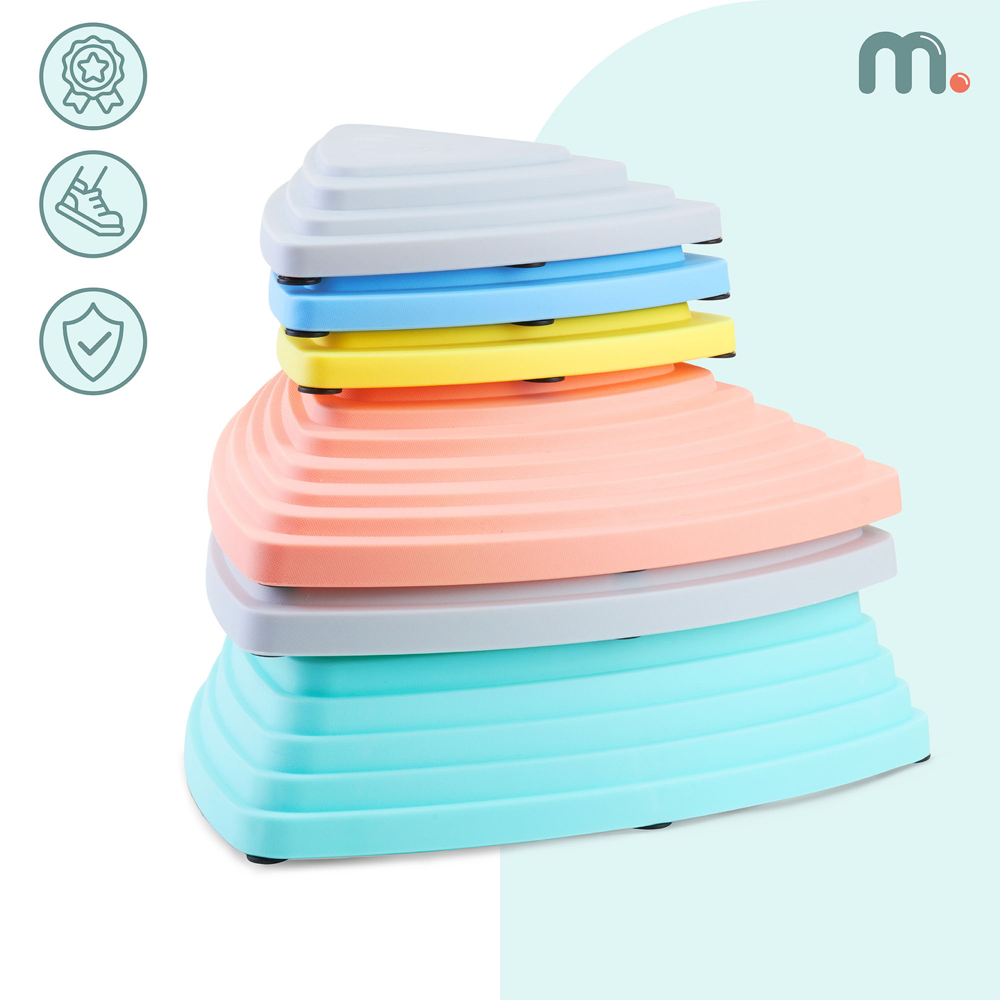 Krāsaini balansēšanas akmentiņi - 6 gab