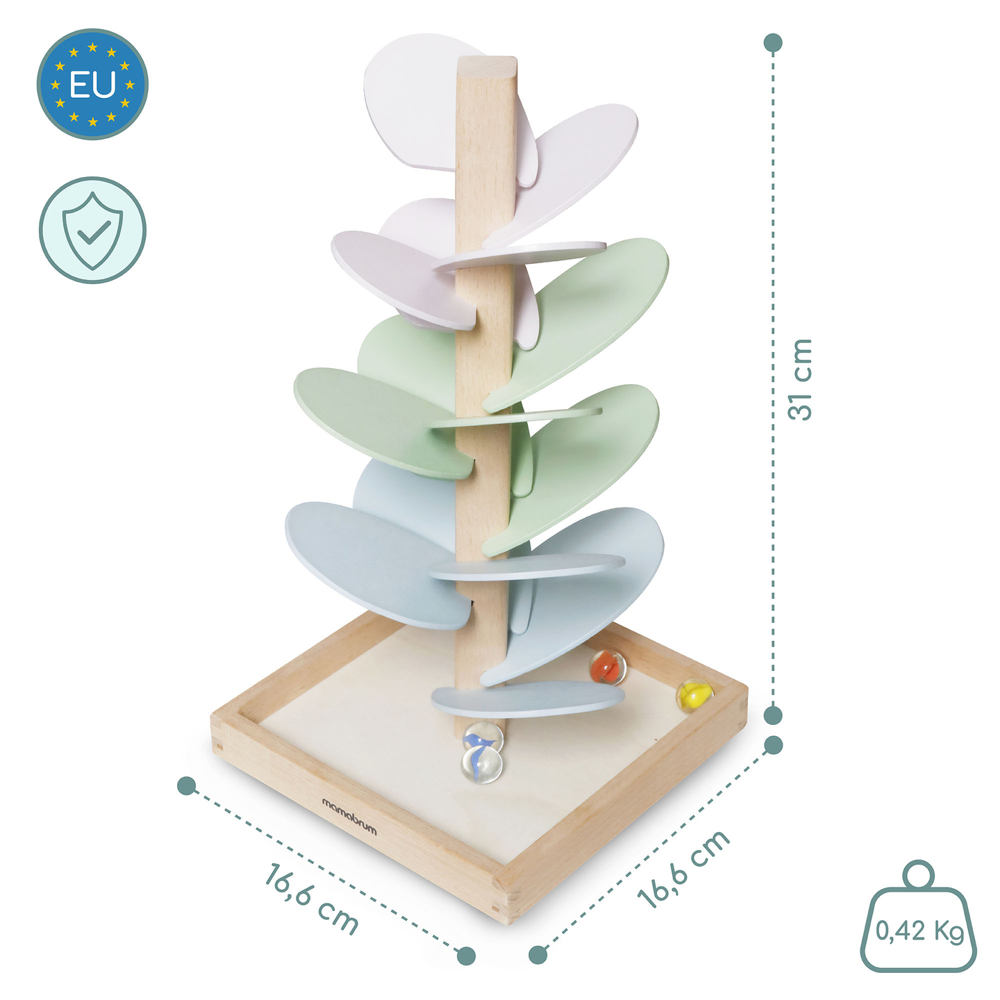 Koka kulodroms - skaņas koks ar bumbiņām