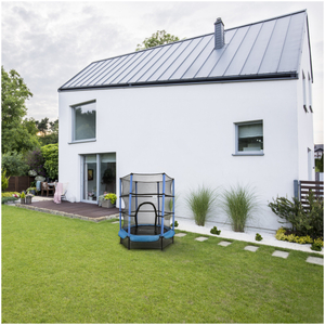 Mājas batuts 140cm ar drošības tīklu - bērniem no 3 līdz 6 gadiem