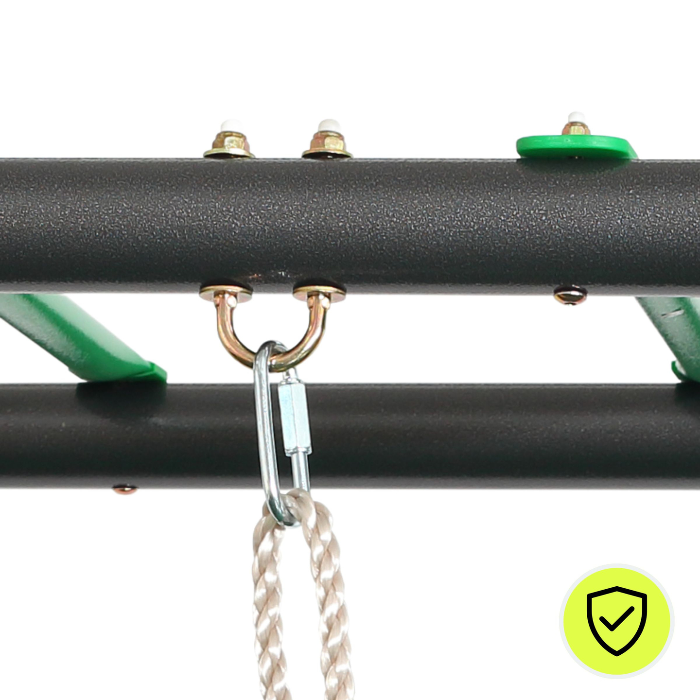 XXL tērauda dārza šūpoles - 2 sēdvietas, kāpnes, vingrošanas trapeces