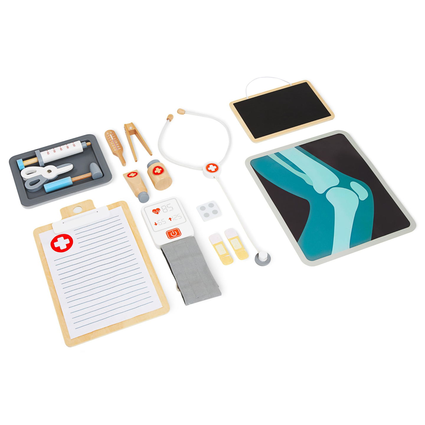 Koka ārsta kabineta slimnīca XXL - ārsta komplekts ar piederumiem