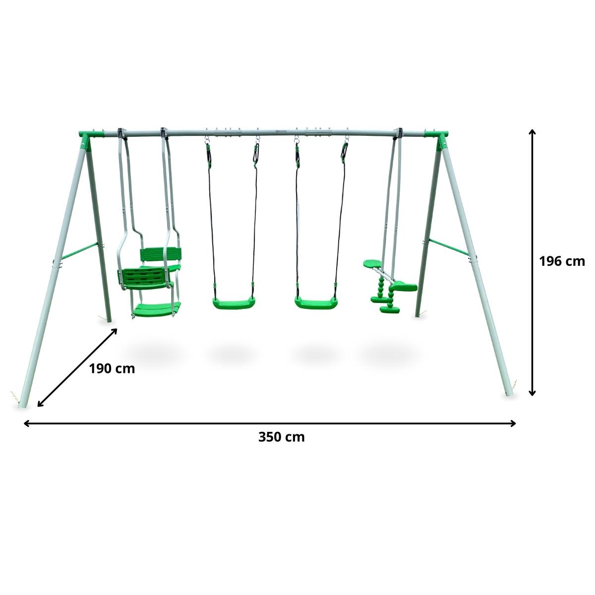6 cilvēku bērnu šūpoles - dārza rotaļu laukums