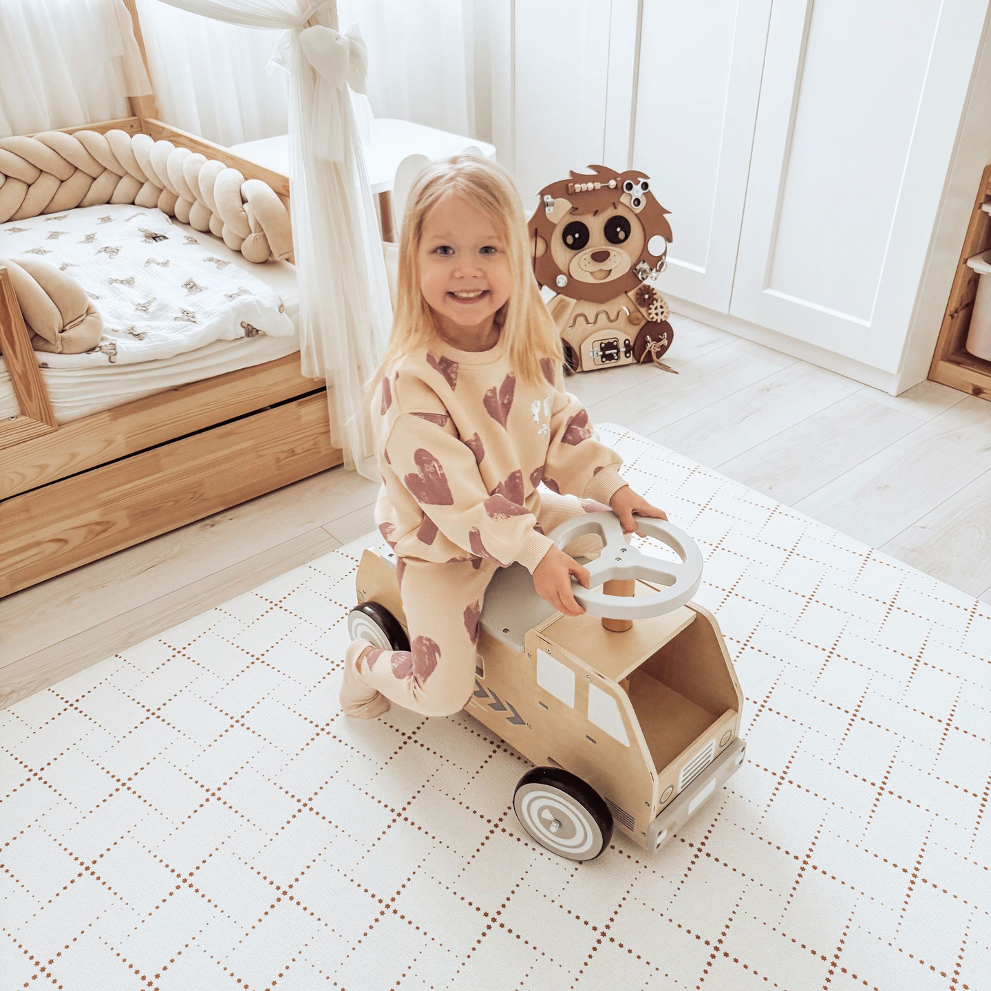 Koka velosipēds, automašīna, automašīna ar blokiem