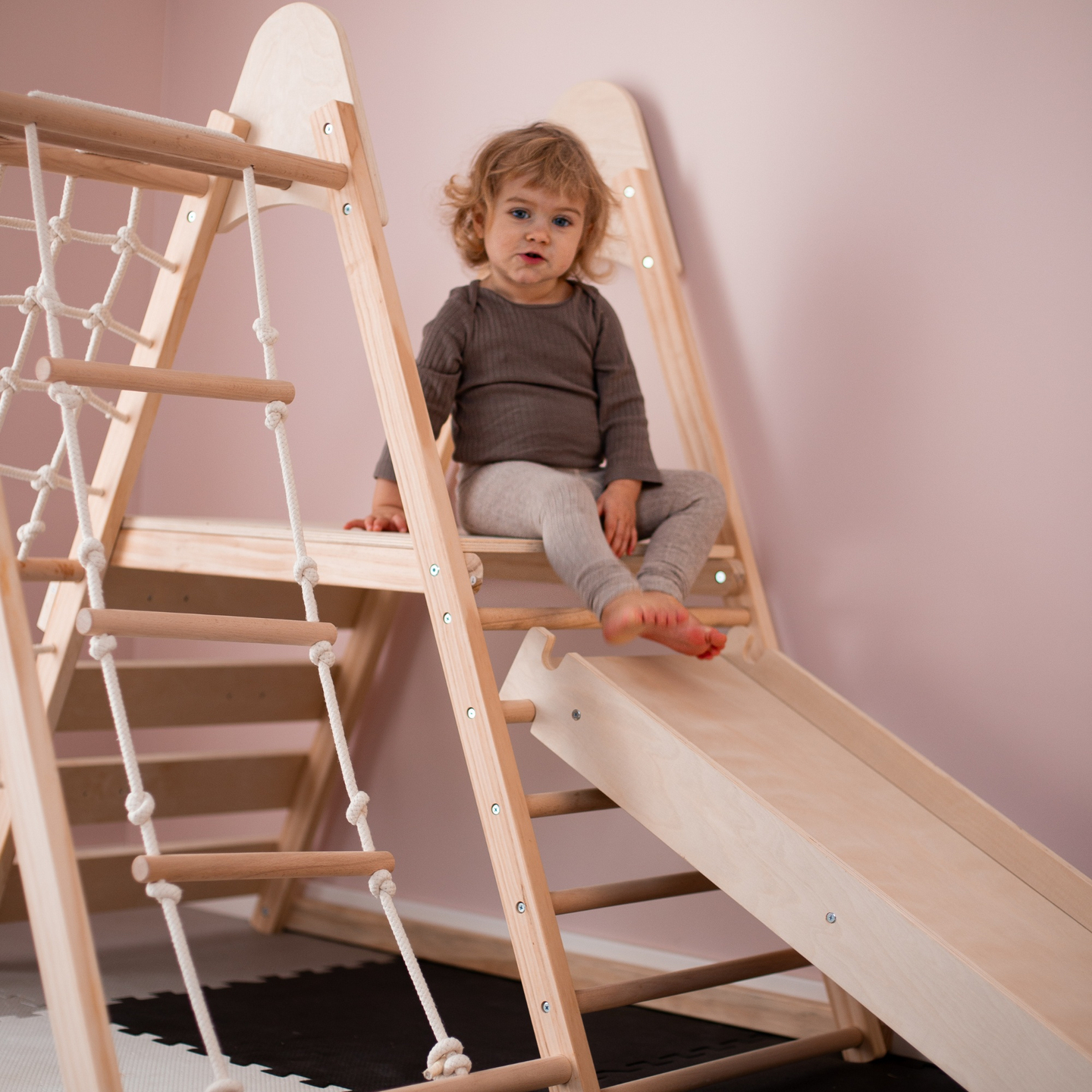 Koka mājas rotaļu laukums XL 5in1