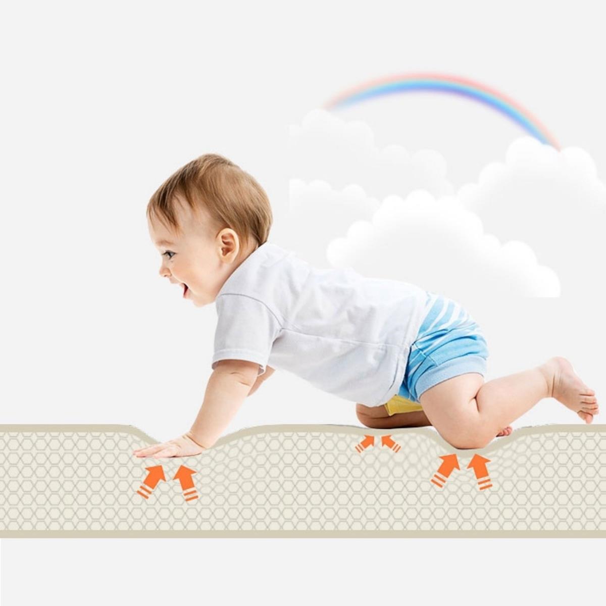 Abpusēji salokāms putuplasta paklājiņš 180 x 120 x 1cm - Charming Town/Sand Beige