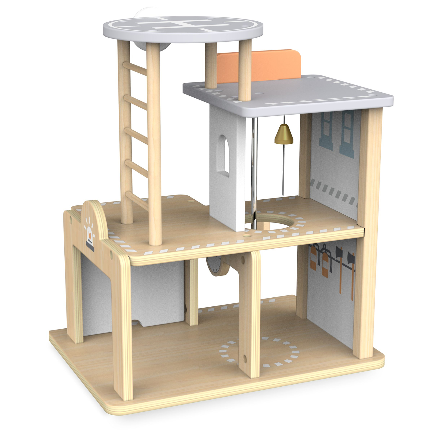Koka ugunsdzēsēju stacija ar piederumiem, ugunsdzēsēju brigāde