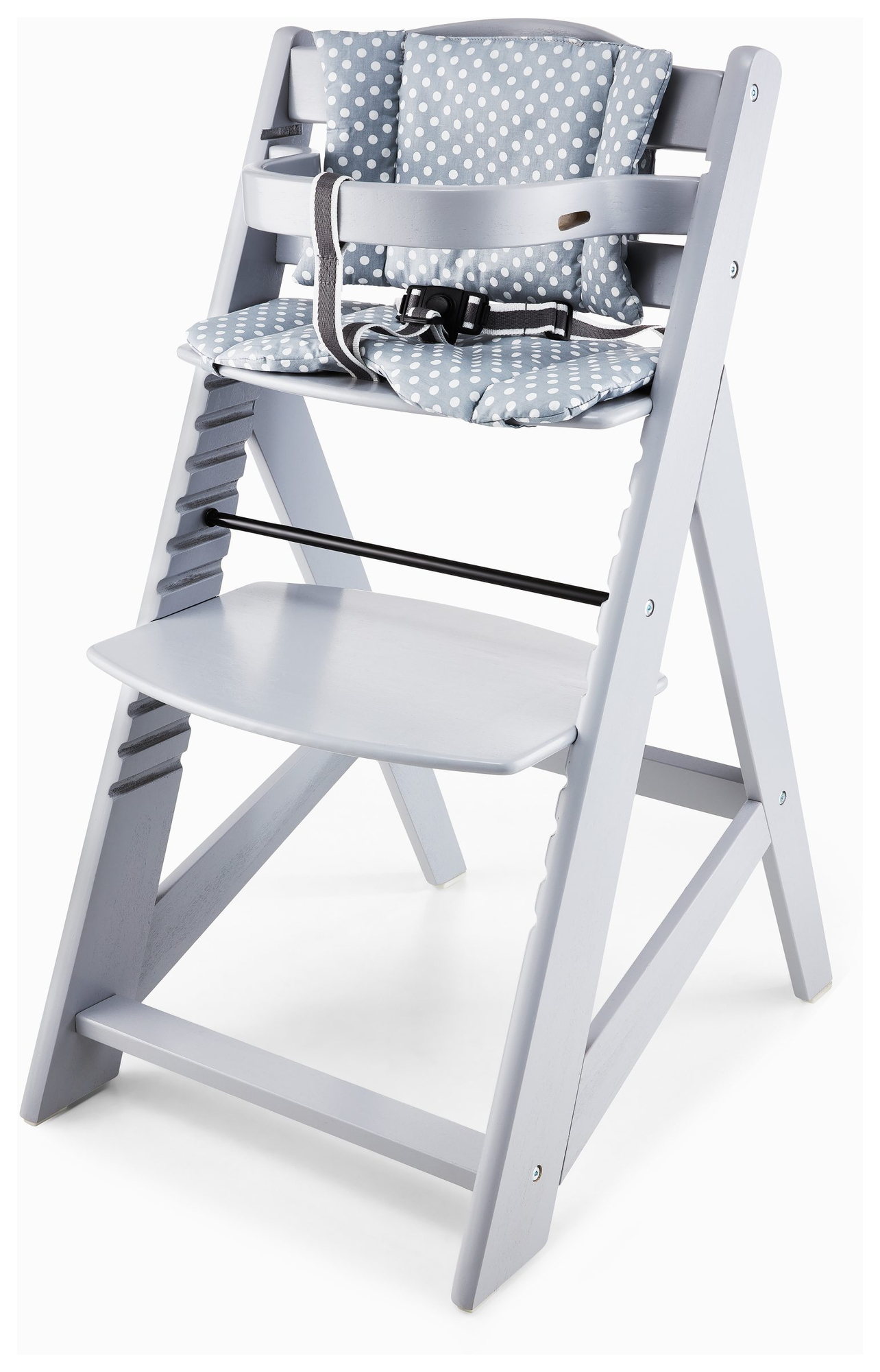 Koka barošanas krēsls Moby-System WOODY - pelēka krāsa