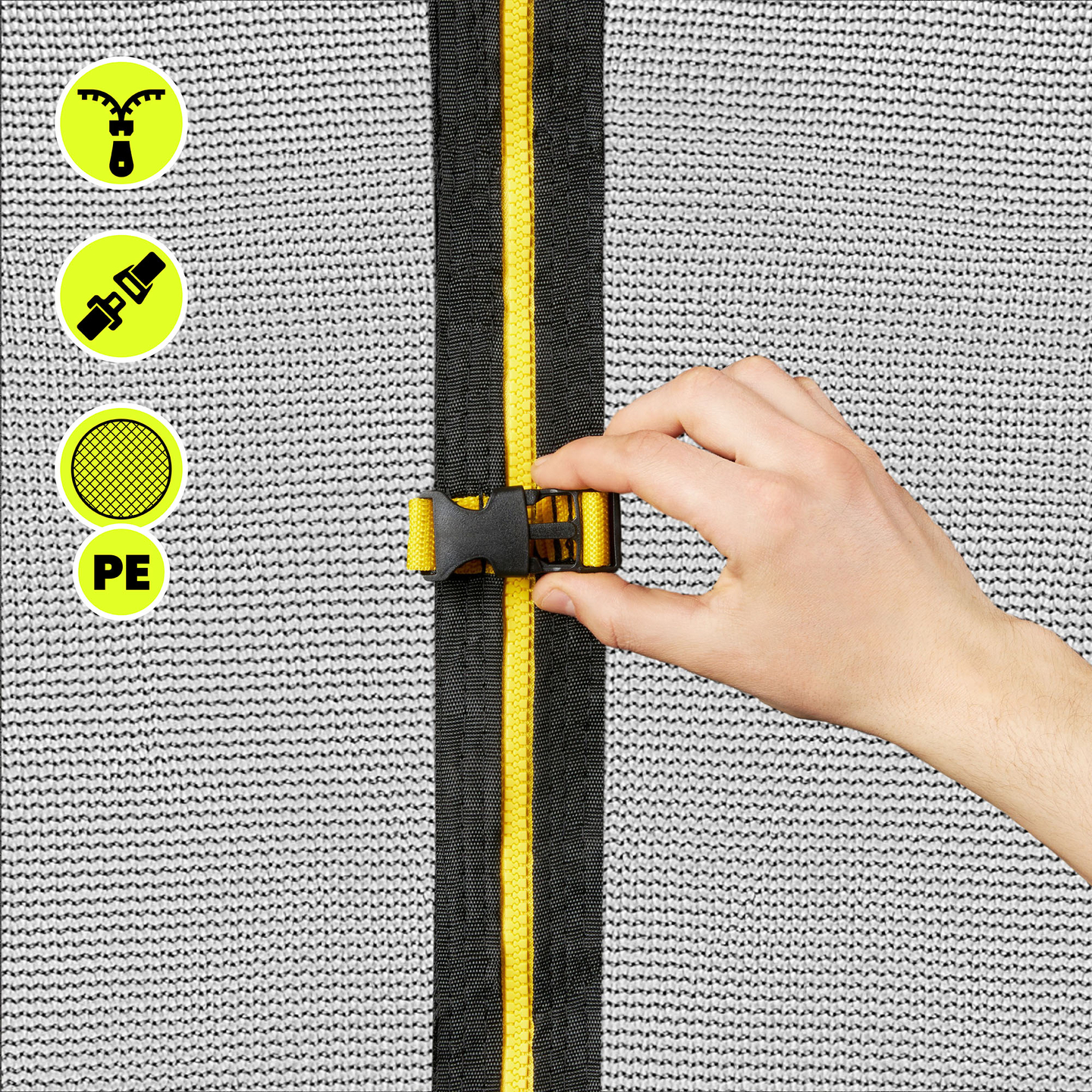 XXL dārza batuts bērniem HyperMotion - 366 cm 12FT - ar kāpnēm un iekšējo tīklu - mājai un dārzam - 150kg max