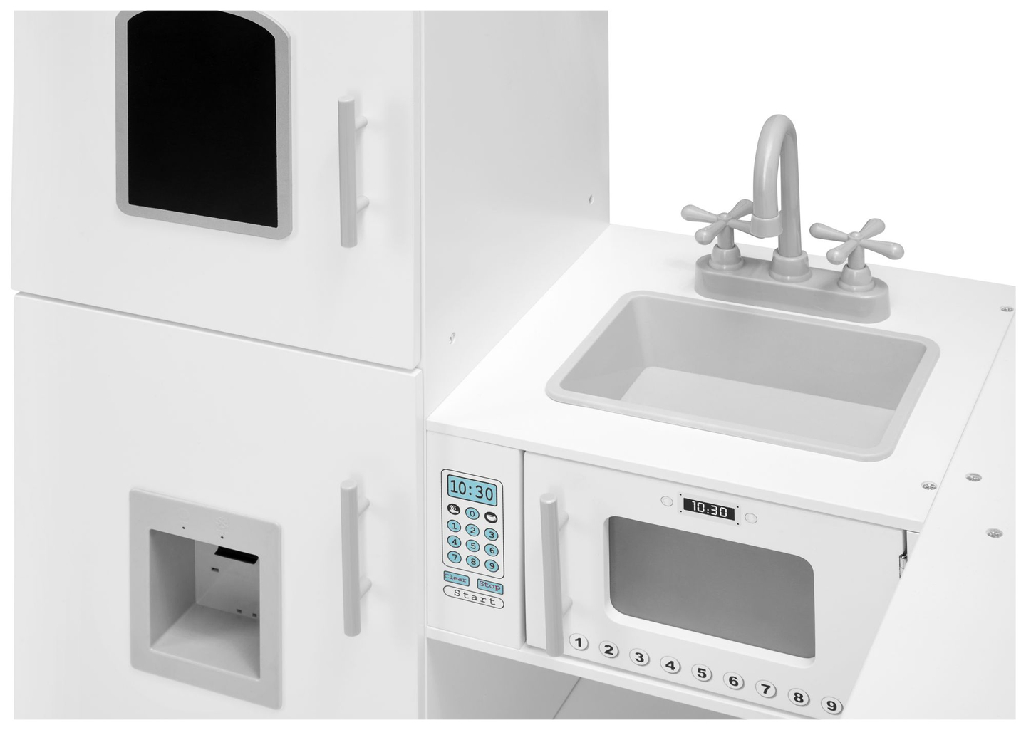 Stūra koka XXXL virtuve ar ledusskapi, cepeškrāsni, veļas mašīnu, priekšautu un piederumiem