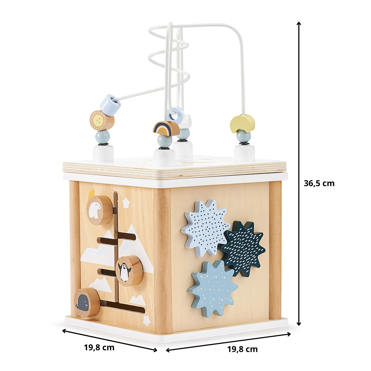 Koka izglītojošais kubs ar pārklāšanos - formu šķirotājs