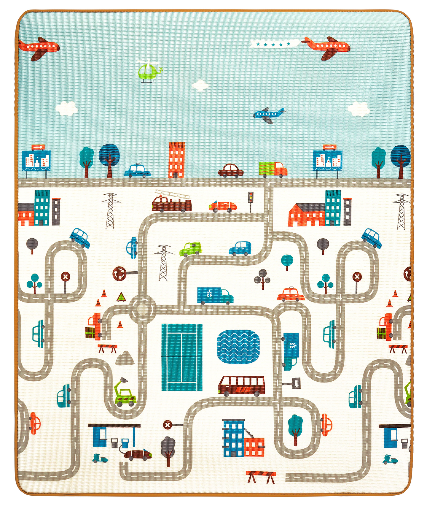 Divpusējs putuplasta paklājs XXL - rullis 2 CM (ceļš un līkloči)